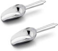 8 Ounce Ice Scoop Set of 2, E-far Stainless Steel Scoops for Ice Cube/Candy/Flour/Sugar, Metal Utility Scoops for Party, Baking, Kitchen Pantry, Rust Free & Dishwasher Safe