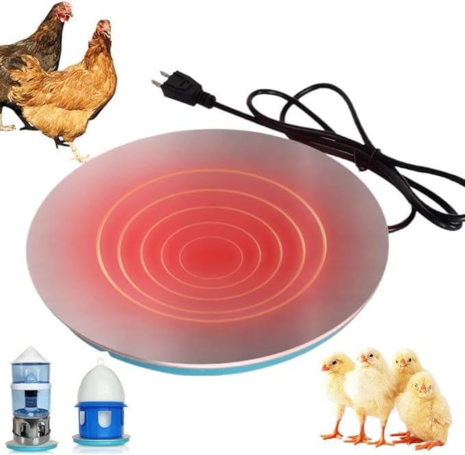 Chicken Water Heater for Winter,Chicken WatererHeater Base for Metal Plastic Poultry Founts Waterer,Freeze Proof ChickenWater Heater for Winter,Heated Waterer for Chickens,Ducks & Outdoor Birds