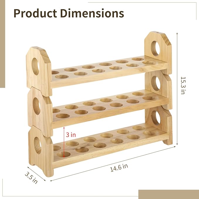 3 Layers Wooden Egg Holder Fresh Egg Holders Countertop Firewood Egg Collecting Rack for Gathering Fresh eggs, Stackable with 36 eggs, Home Kitchen Organizer