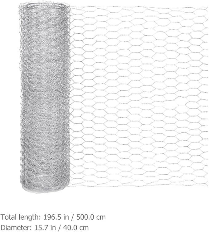 Ciieeo Galvanized Hexagonal Wire Netting Mesh Fence for Poultry and Garden Use 0.4m X 5m Roll with Wire Cutter and Protective Gloves Set