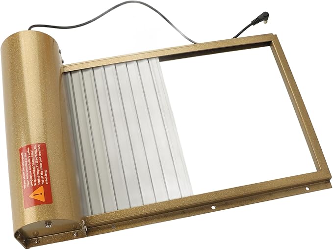 Solar Powered Chicken Coop Door Opener with Timer, Sturdy Metal Material, Timed Mode and Manual Mode to Poultry, LED Display Control (Gold)