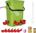 3.2 Gallon Chicken Waterer，Automatic Poultry Waterer Feeder with Float Valve,Hanging Automatic Chicken Water with Hose (One End 3/4") Poultry Waterer Dispenser for Quail Duck Goose Turkeys