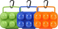 Pack of 3 Plastic Portable Camping Egg Carrier With D Buckle - 6 Eggs Capacity, Kitchen Storage Box, Tray Carriage Dispenser for Refrigerator
