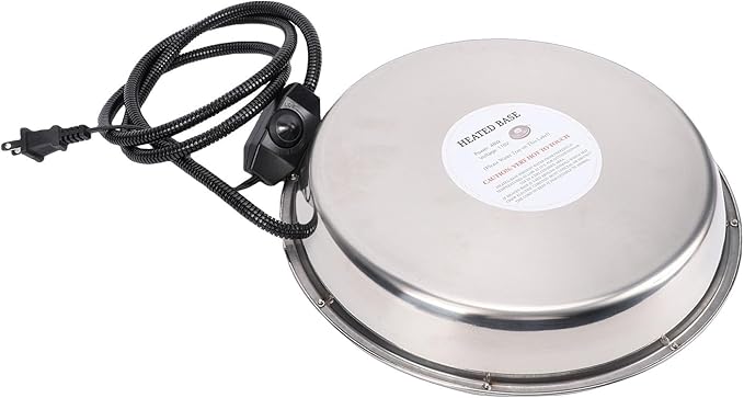 Chicken Waterer Heating Base, Thermostat Control Electric Heater with Water Proof Design, Ideal for Metal Plastic Poultry Drinker Ducks, Geese, Turkeys & Pigeons (US Plug)