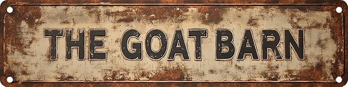 Vintage Tin The Goat Barn Sign Retro Metal Sign Suitable For Home Farm And Sheep Shed - Multi-Purpose Metal Sign For Indoor/Outdoor Use Plaque 4x16 Inch