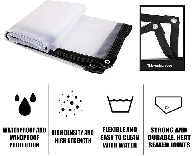 Waterproof Chicken Coop Cover for Winter Heavy-Duty Windproof Covers with Reinforced Grommets 7x28 FT for Chicken Run, Poultry Cage, Patio Covering, Outdoor Farm Shed, Pheasantry Runway & More
