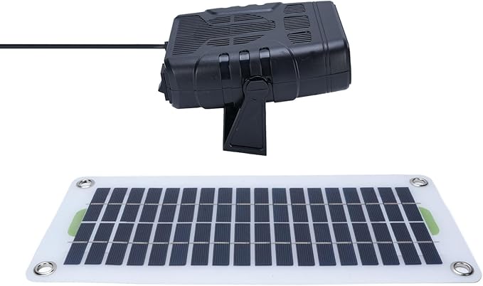 Diyeeni Solar Powered Heater, 30W Solar Chicken Coop Heater, Advanced Temperature Control, Portable Single Solars Panel with Heating Fan for Greenhouse, Pet House