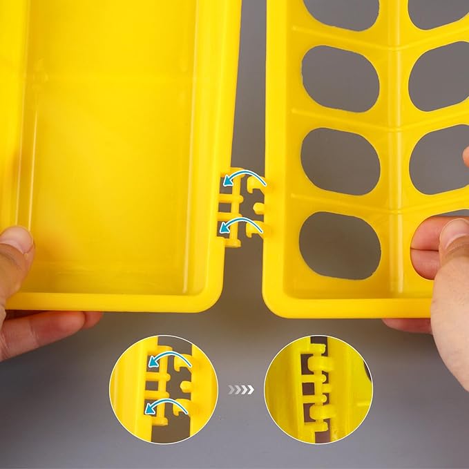 Flip Top Chick Feeder Trough Plastic Flip Top Bird Small Poultry Feeder Chicken Pigeon Duck Quail Feeder Waterer Small Chicken Feeders No Waste No Mess (Yellow)