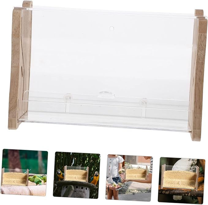 VANZACK Rutin Automatic Poultry Food Feeder Transparent Multi Use Chicken Feeding Box for Parrots and Birds Easy Installation for Home and Professional Use