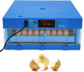 Digital Incubator 48 Chicken Eggs Incubator Poultry Hatcher Machine 2 in 1 Incubator 360° Automatic Egg Turning Blue 80W for Farm Home