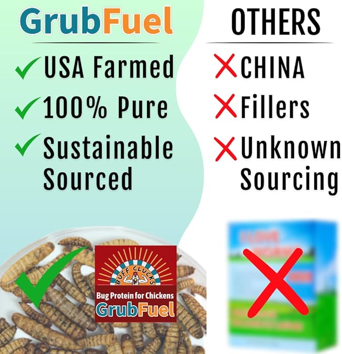 Healthy Chickens Bundle - Herb Supplements for Backyard Chickens and Grub Fuel Black Soldier Fly Larvae - Nutrient Packed Chicken Treats, Poultry Feed