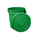 Feed and Seed Storage Container, 55 Gallon Green Round Commercial Trash Can and Lid, Food Storage Plastic Bin, Use in Agricultural, Gardening, or Household