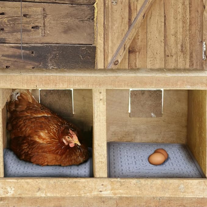 6 Pack Nesting Pads for Chicken Coop, 12"x12" Chicken Nesting Pads for Laying Eggs, Washable & Reusable Silicone Nesting Pads for Chicken Hen Small Pets (Grey)