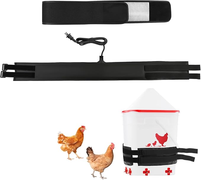 Water Bucket Heater Belt for Chickens, Compatible with RentACoop 2-5Gallon with Self-Regulating for Heated Chicken Waterer for Winter