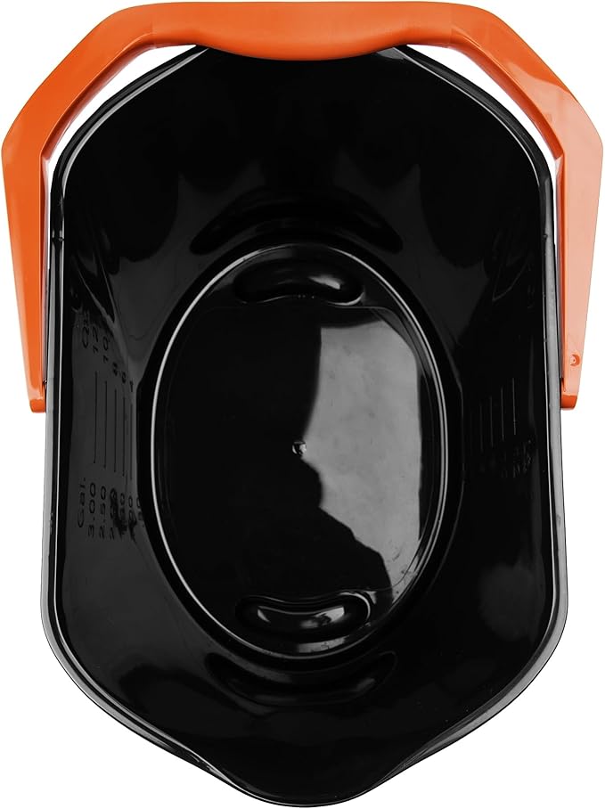 3.5 Gallon Heavy-Duty Utility Bucket – Sturdy Black Polypropylene, Ergonomic Handle, Multi-Purpose Container with Volume Markings, Ideal for Household Cleaning, Gardening, Garage Storage & Daily Tasks