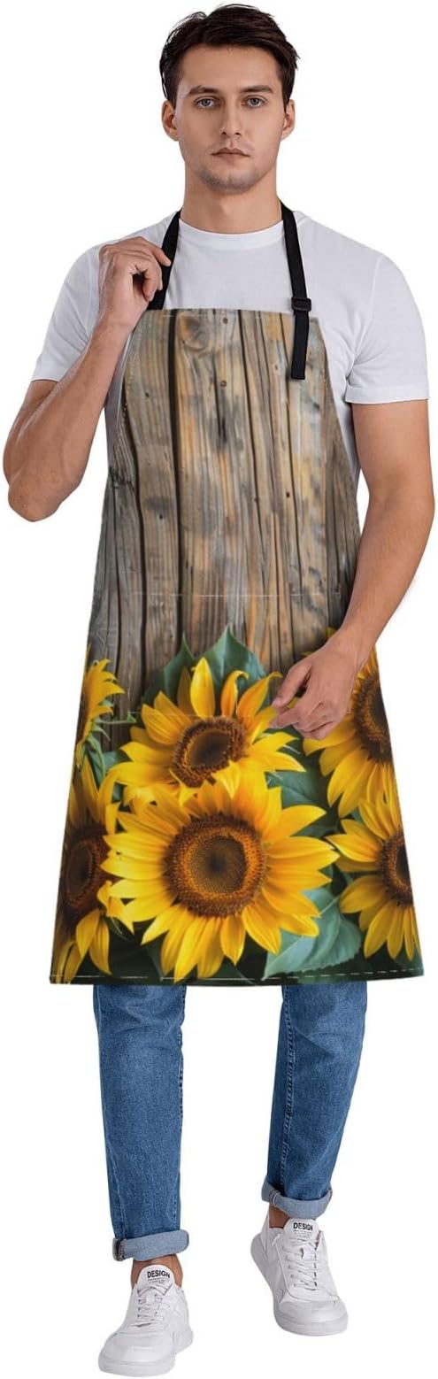 Shark Jumping Home Aprons 2 Pockets 33"×28" for Men Women, Ocean Sea Waterproof Kitchen Cooking Bib
