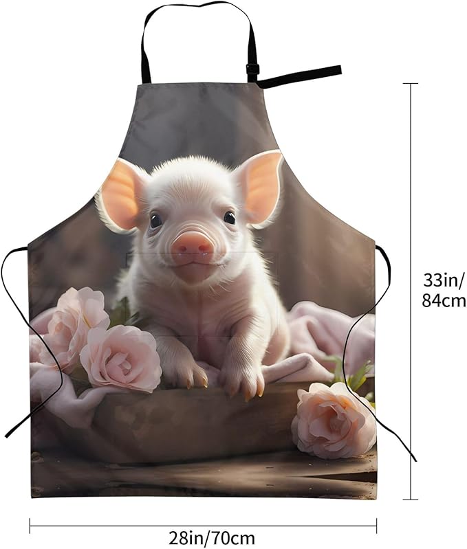Dogs and Roses Heavy Duty Waterproof Apron with Pockets for AdultsResistant Grilling, Gardening, Painting