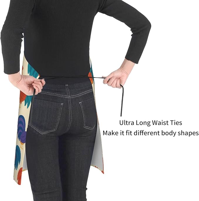 Serene Swan In Stream Adjustable Waterproof Apron Work Cooking Apron With Pockets For Men Women
