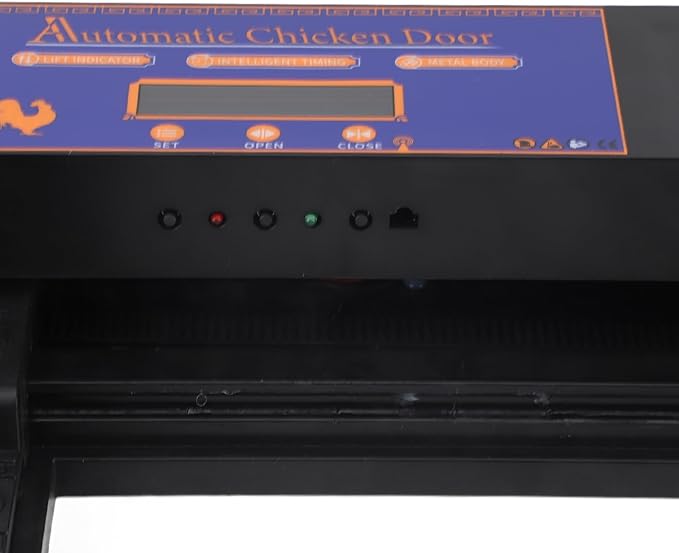 Automatic Chicken Coop Door Opener with Timer & Solar Power LED Display Chicken Coop Door Electric Poultry Door for Chickens Ducks Geese with Anti Pinch Dual Power Modes (Black)