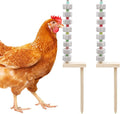 Oooct 2 Pack Chicken Chewing Toy, Chick Beak Grinding Calcium Stone with Wood Stake, Chicken Cage Accessories, Cage Toys for Cockatiel Parakeet Parrot Budgies Rat Hamster Rabbit Bunny African Grey