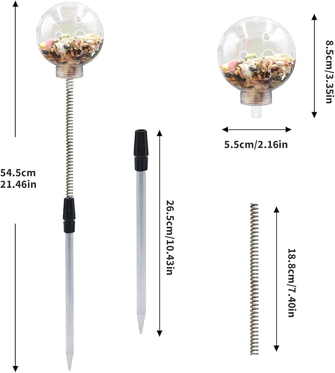 Chicken Treat Dispenser, Chicken Enrichment Toys with Spring and Ground Stake, Feeder for Coop, Coop Accessories for Hens, Geese, Ducks, Turkeys, Other Poultry