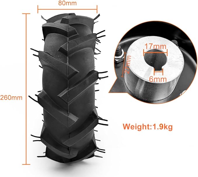 Dual Drive Motor Wheel Kit for Electric Agricultural Tool, Tiller, Garden Farm, Hand Cart, L-faster, 10 Inch Tire, 24V, 700W (with remote, Max speed 4kph)