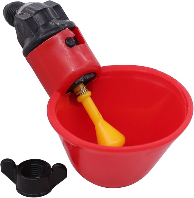 MOTOKU Poultry Quail Chicken Hen Duck Automatic Water Drinking Cups Waterer Drinker with Nuts 30 Pack