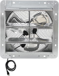 KEN BROWN 12 Inch Shutter Exhaust Fan, Gable Vent Fan, Wall Mount Ventilation, High Speed 1450 CFM, Automatic Aluminum Blades, for Garages, Shop, Greenhouse, Attic, with Power Cord