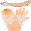 Honeydak 30 Pairs Field Dressing Gloves Disposable Deer Gutting Hunting Cleaning Gloves with Long and Short Mitten Combo PVC