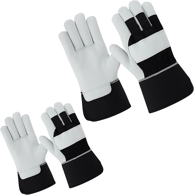 Daniel Smart Men & Women Goatskin Working Glove Lightweight Leather Safety Gloves for construction, gardening outdoor Work