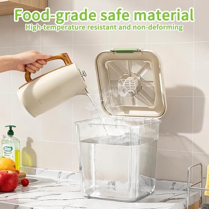 RPZ Large Capacity Pet Food Storage Container with Wheels, Airtight Dog Cat Food Storage Bin for Kitchen Pantry, 10-55 lbs Bulk Dry Food Storage with Built-in Scoop & Locking Lid-5kg
