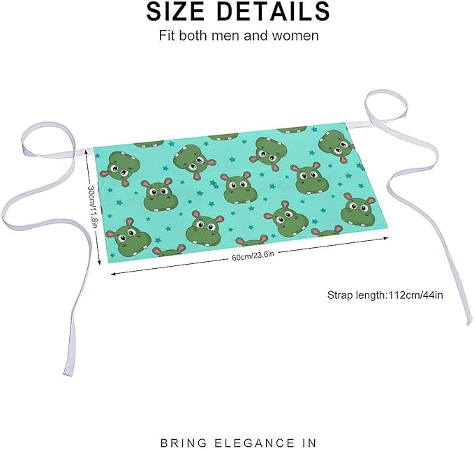 Unisex Apron for Cooking Server Waitress Half Waist Apron with 3 Pockets