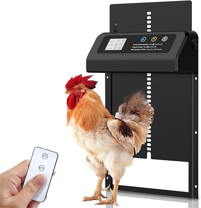Automatic Chicken Coop Door Solar Powered Automatic Chicken Door with Timer Anti-Pinch Aluminium Alloy Chicken Door
