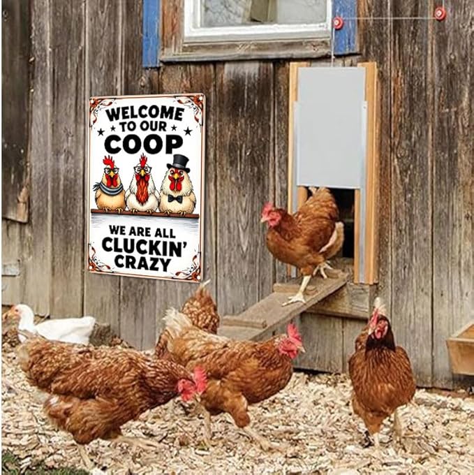 Welcome to Our Coop Funny Chicken Sign Chicken Coop Sign Chicken Decor 12 X 16 Inch