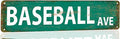 Baseball Decor Baseball Ave Signs Vintage Metal Tin Sign Baseball Street Sign Baseball Decor For Boys Room Baseball Ave Theme Party baseball Wall Decorations 4x16 Inches