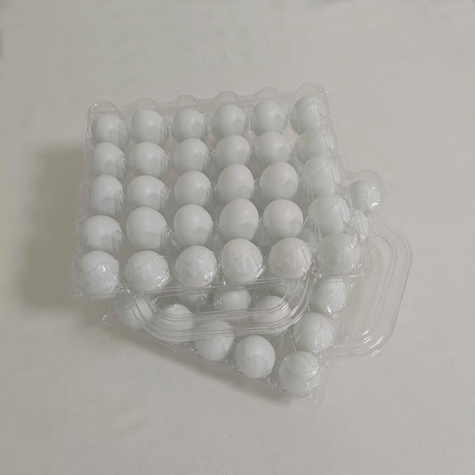 30 Pack Handheld Disposable Giant Plastic Egg Cartons, 5 Rows And 6 Columns (30 Eggs) extra large Clear plastic egg cartons, egg cartons cheap bulk.