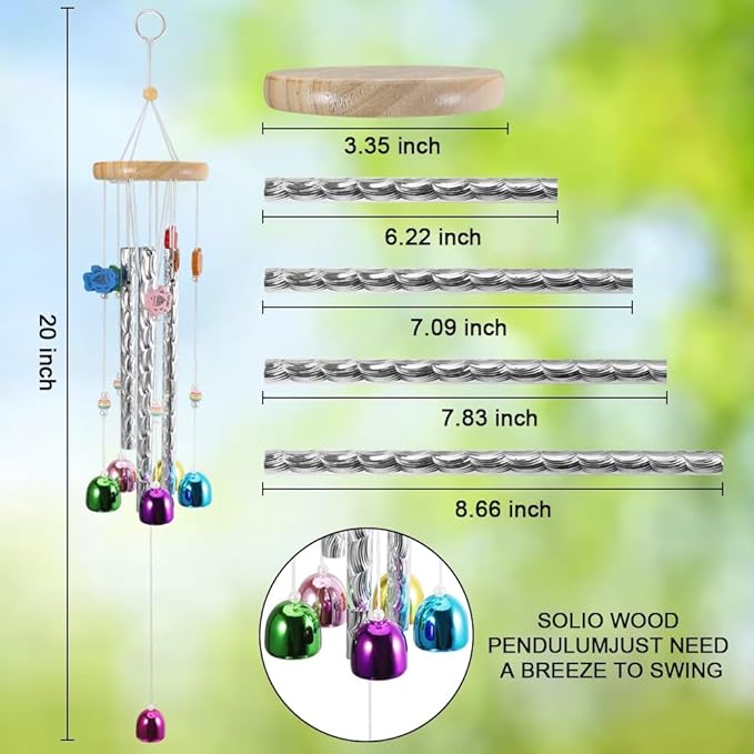 Chicken Wind Chimes for Outside Chicken Toys for Coop, Chicken Wind Chime Enrichment Toys, Hanging Chick Peck Toy with Colorful Bells