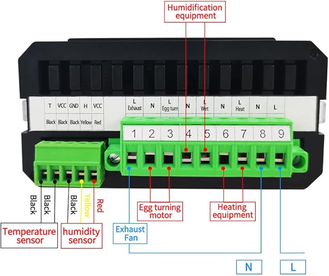 HT-10 Egg Incubator Temperature Controller, 220V/110V Digital Temperature Controller Full Automatic Control Incubator Temp Humidity Controller