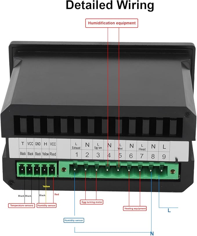 Digital Temperature Controller, 220V/110V Automatic Egg Incubator Thermostat Incubator Temp Humidity Controller