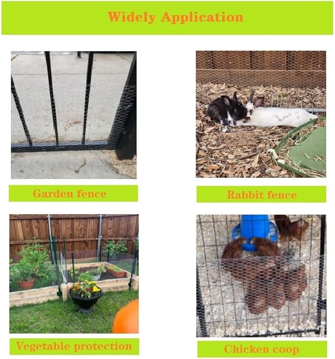 22GA Galvanized Hexagonal Poultry Netting Chicken Wire 14 inches x 100 feet x 1/2 inch Mesh for DIY Crafting, Pet Cages, Edge Fencing, Lawn Netting