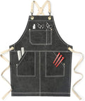 Jeanerlor - 16oz Water-Resistant Work Aprons for Women and Men Canvas Tool Apron with Pockets Adjustable S to XXXL