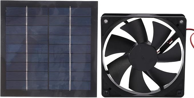 Solar Powered Fan, Water Proof High Conversion Rate Mini Solar Fan, Solar Powered Chicken Coop Fan for Greenhouse, Shed, Garage, Attic, Barn, Workshop