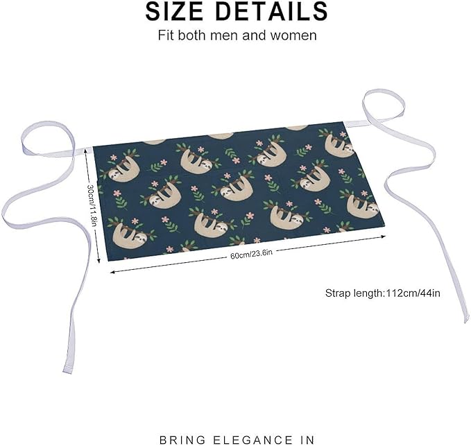 Unisex Apron for Cooking Server Waitress Half Waist Apron with 3 Pockets