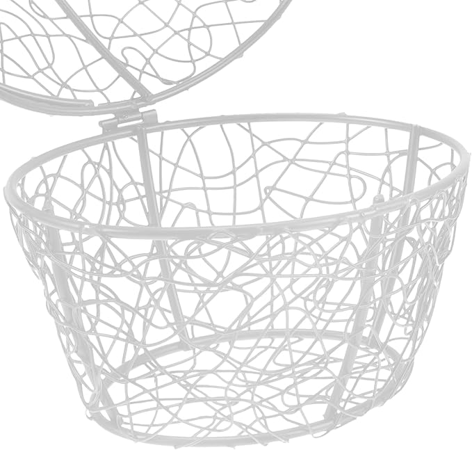SAFIGLE Portable Iron Wire Egg Basket Chicken Shaped Kitchen Storage Container Large Capacity Holder for Eggs Fruits Garlic Farmhouse Decorative Organizer
