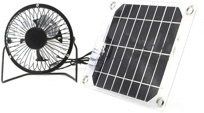 Solar fan 5W 4 inch free energy for Greenhouse motorhome House Chicken House outdoor Home cooling chicken coop by Seddex