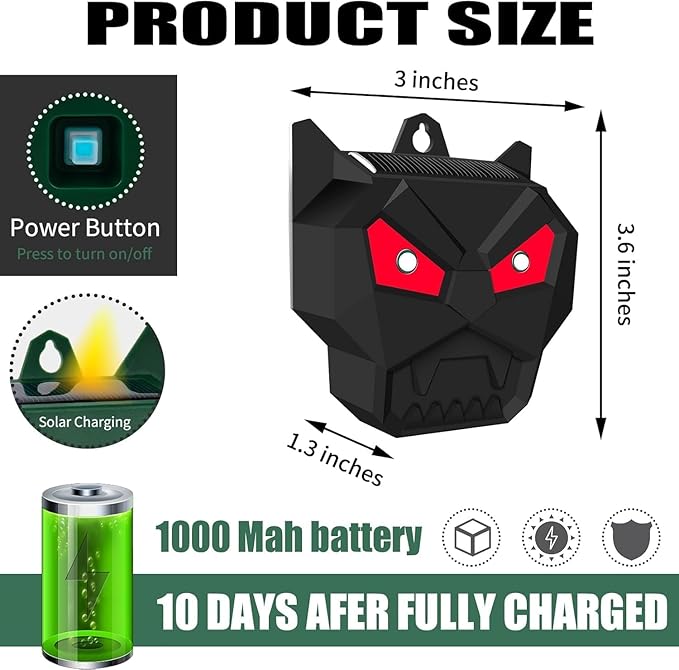 Eyourlife 4pcs Predator Lights for Chicken coop,Solar Predator Deterrent Flashing Lights,Night Guard Predator Light Suitable for Yard and Chicken Coop to Stop Coyote Fox Raccoon Skunk (Black)