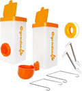 Automatic Waterer System Chick Feeder and Drinker Cups 1L Hanging Automatic Fill Poultry Watering Cup Used for Cages (Orange, 2)