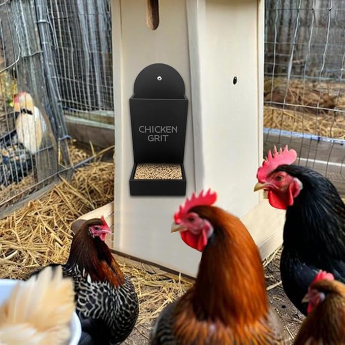 Chicken Oyster Shell and Grit Feeder, Hanging Chicken Feeder Trough, Oyster Shell Feeders for Chickens, Chicken Coop Accessories, Gravity Poultry Feeder, Automatic Chicken Feeders (Set D)