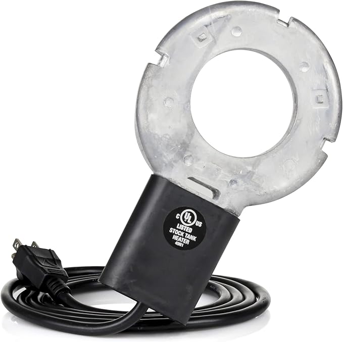 Farm Innovators Utility De-Icer for up to 25 Gallon Container - 250W Water Deicer- Ice Chaser Cast Aluminum Design for Plastic or Metal Water Container