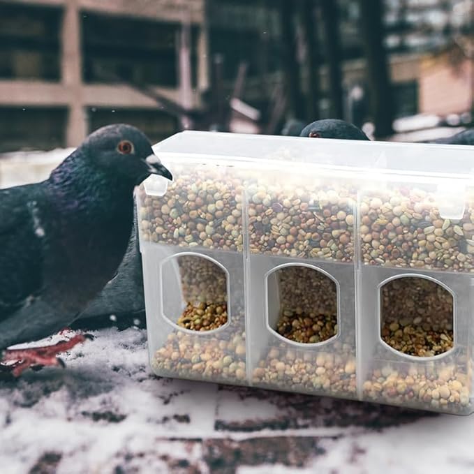 Milisten Automatic Feeder for Bird Cages 3-Hole Quail and Pigeon Feed Dispenser with Hanging Design Lightweight Plastic 9.8 Inch Poultry Feeder for Parakeets Chickens and Small Birds